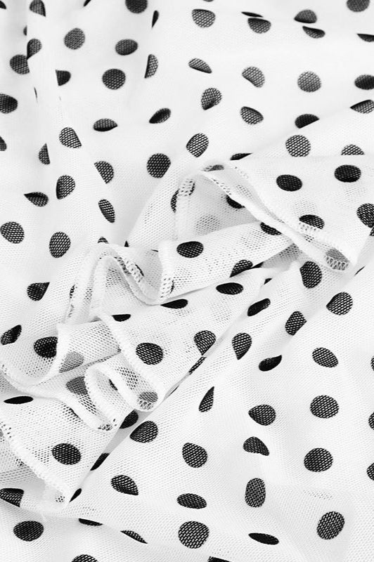 Polka Edition Dot Backless Cami Mesh Maxi Dress