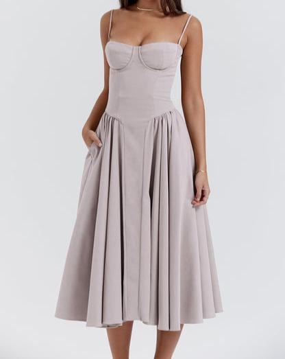 Sleeveless Carolyn Corset Midi Dress