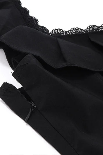 Neck Square Ruffle Mini Dress