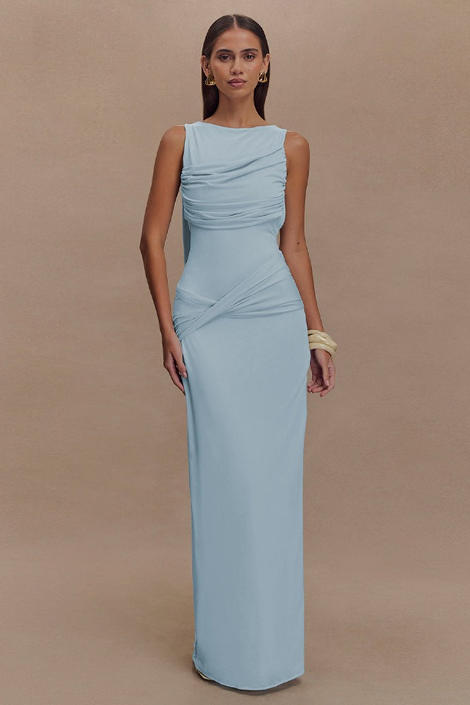 Ruched Edition Split Backless Maxi Dress