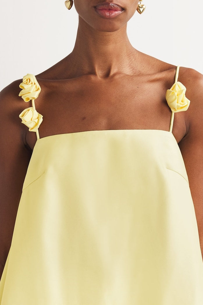 Spaghetti Emma Strap Rose Detail Mini Dress