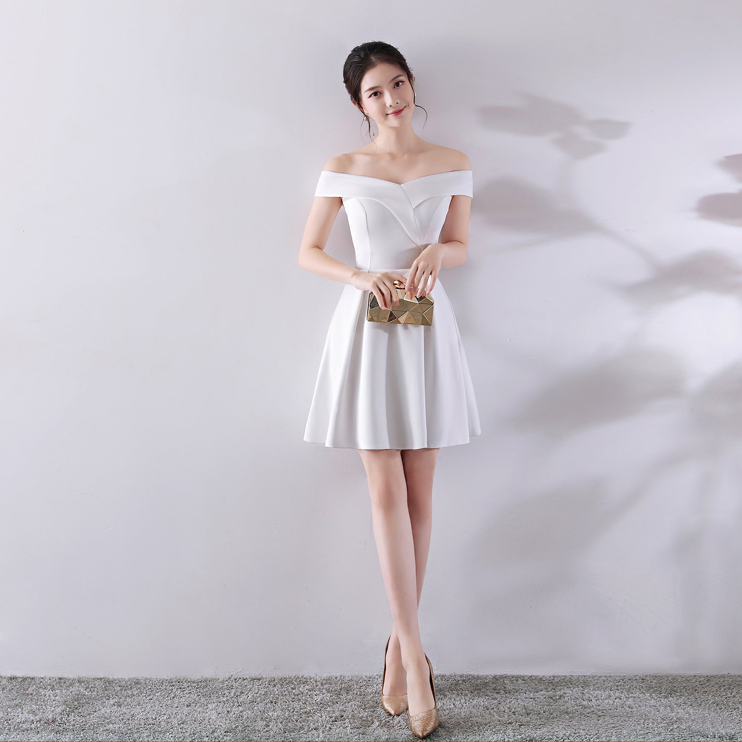 Toast Dress Bride Spring Wedding Summer Red Mini off Shoulder Wedding Dress