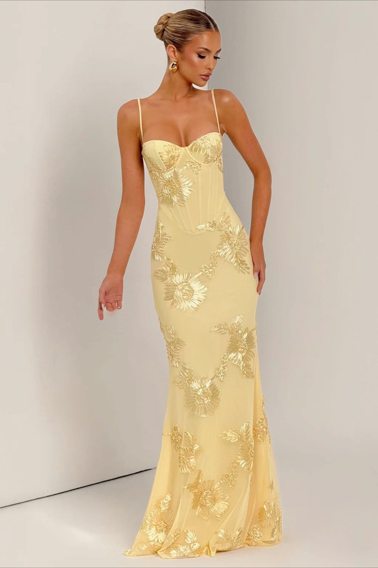 Graceful Strapless Slip Maxi Floral Dress