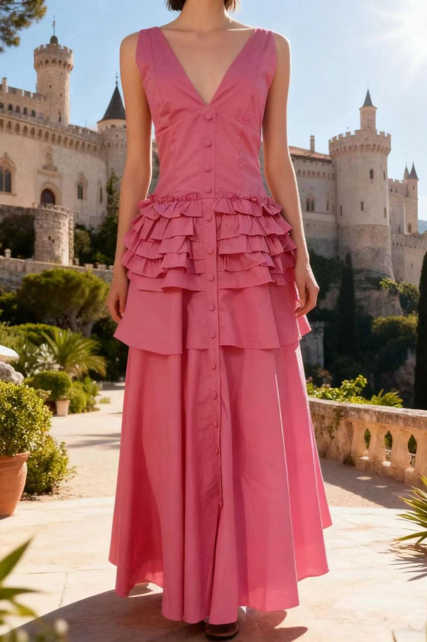 Graceful Vintage Sleeveless Swing Tiered Prom Dress