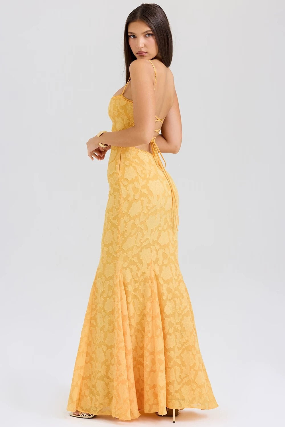 Jacquard Edition Mermaid Cami Maxi Lace Dress