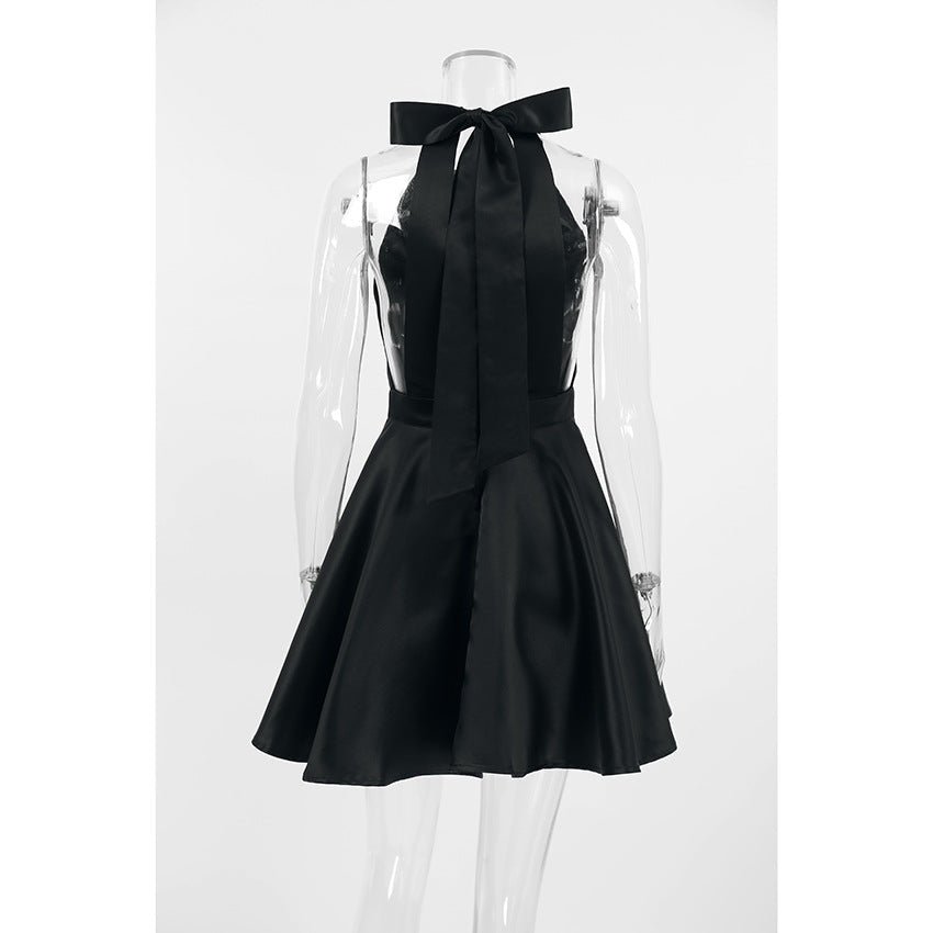 Gate Bow Mini Dress Black