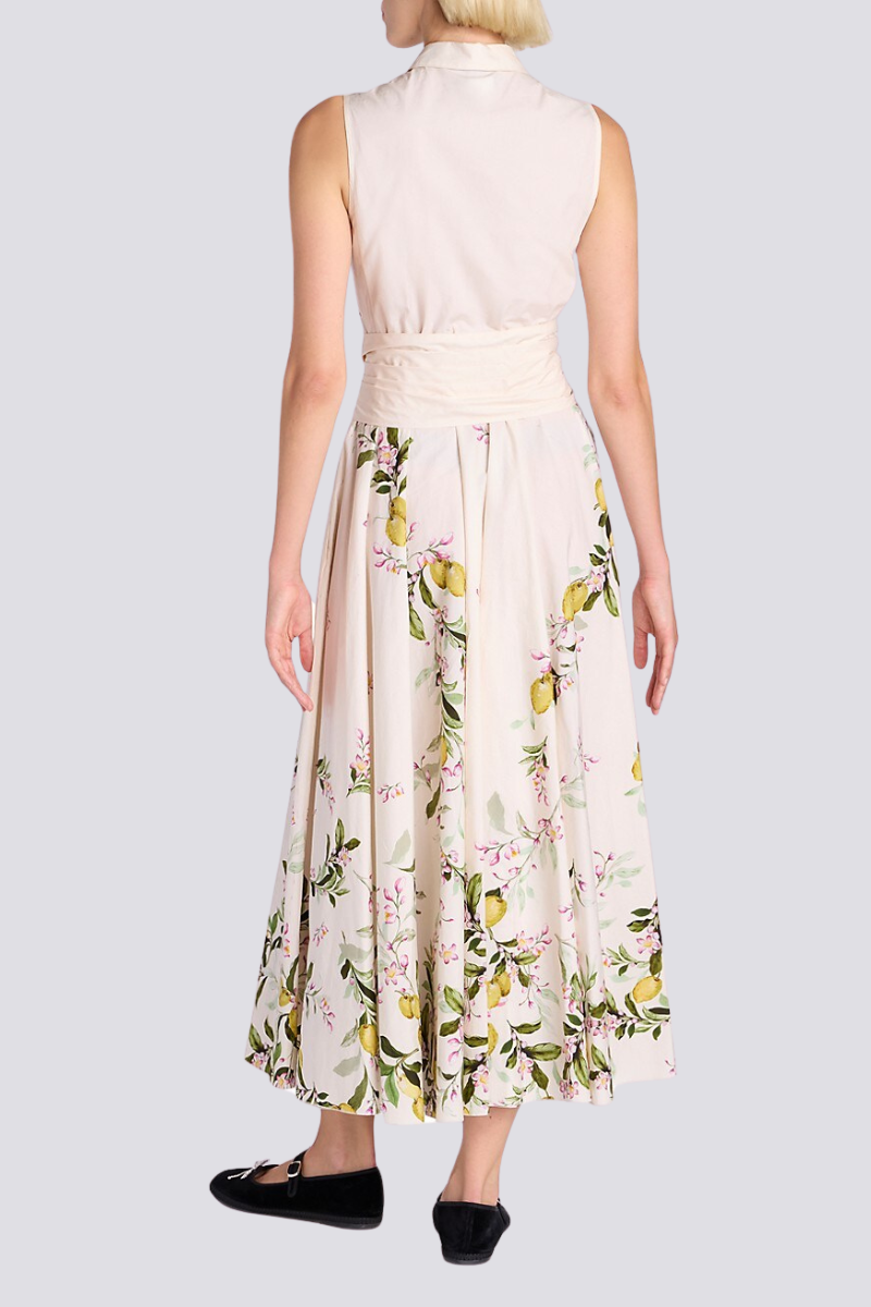 Ileana Aesthetic Sleeveless Maxi Dress with Floral Bow Statement Occasion Edit