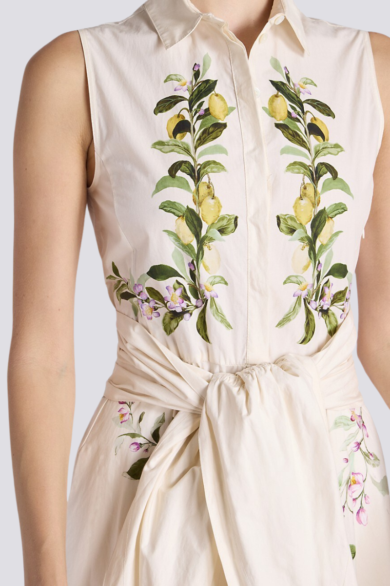 Ileana Aesthetic Sleeveless Maxi Dress with Floral Bow Statement Occasion Edit