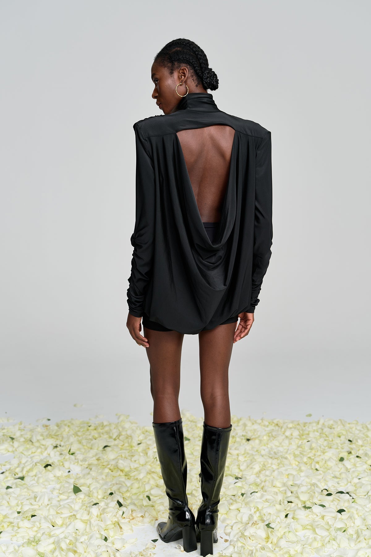 Backless Alphonsus Ruch Mini Dress In Black