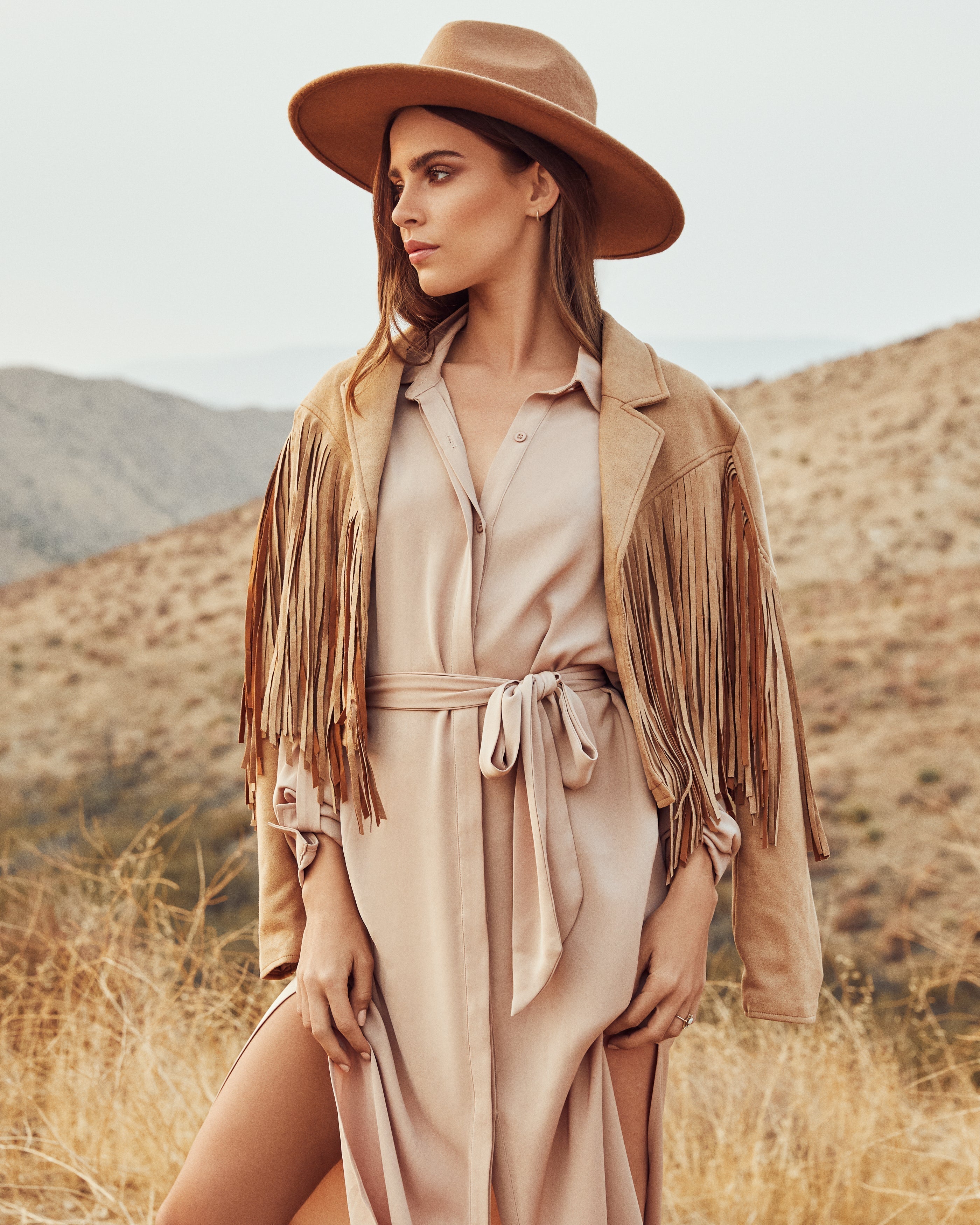Button Betsy Down Midi Dress Nude FINAL