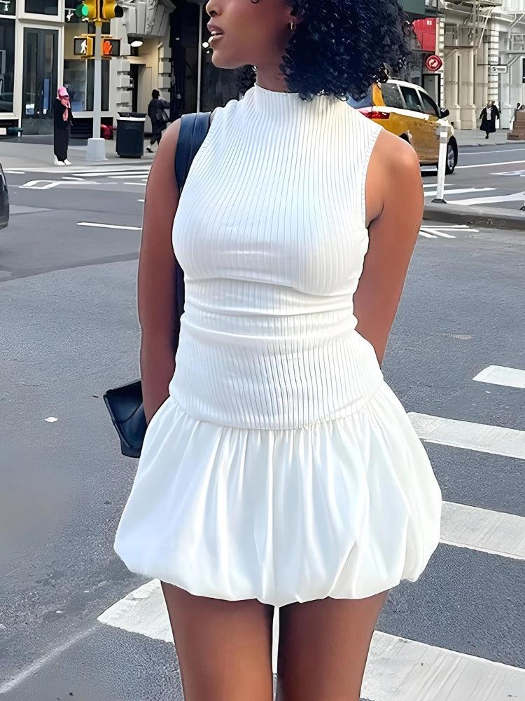 Bubble Backless Mini Dress