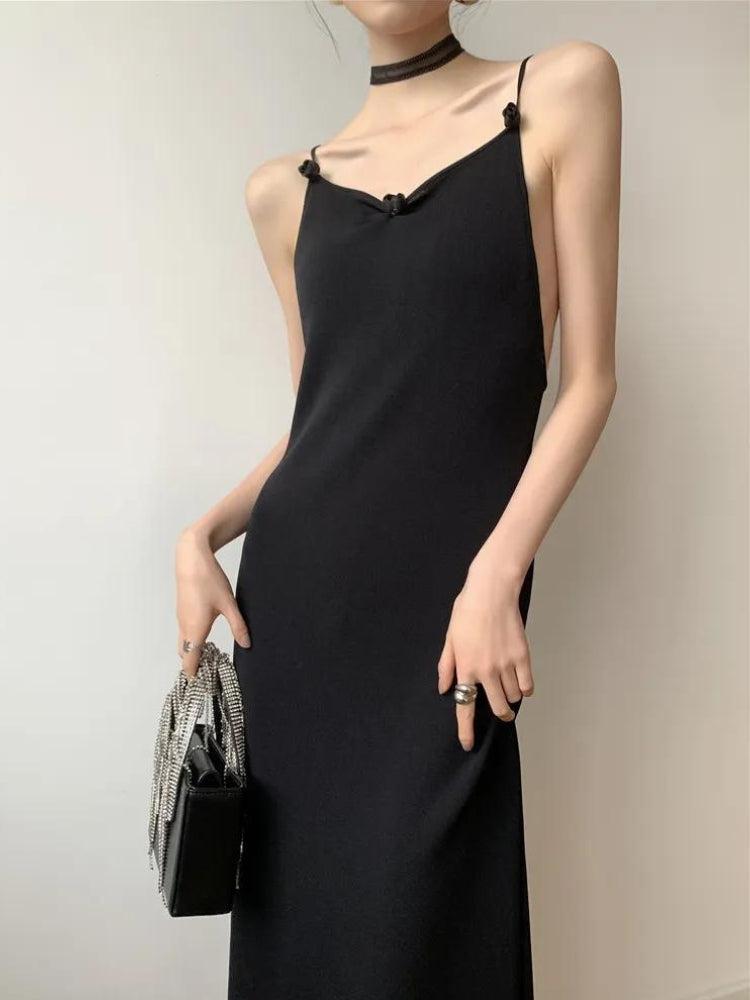 Butterfly Black Back Midi Dress