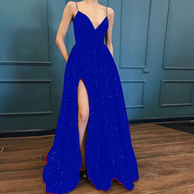 Kissnovaa - Black V-neck Prom Party Evening Dresses