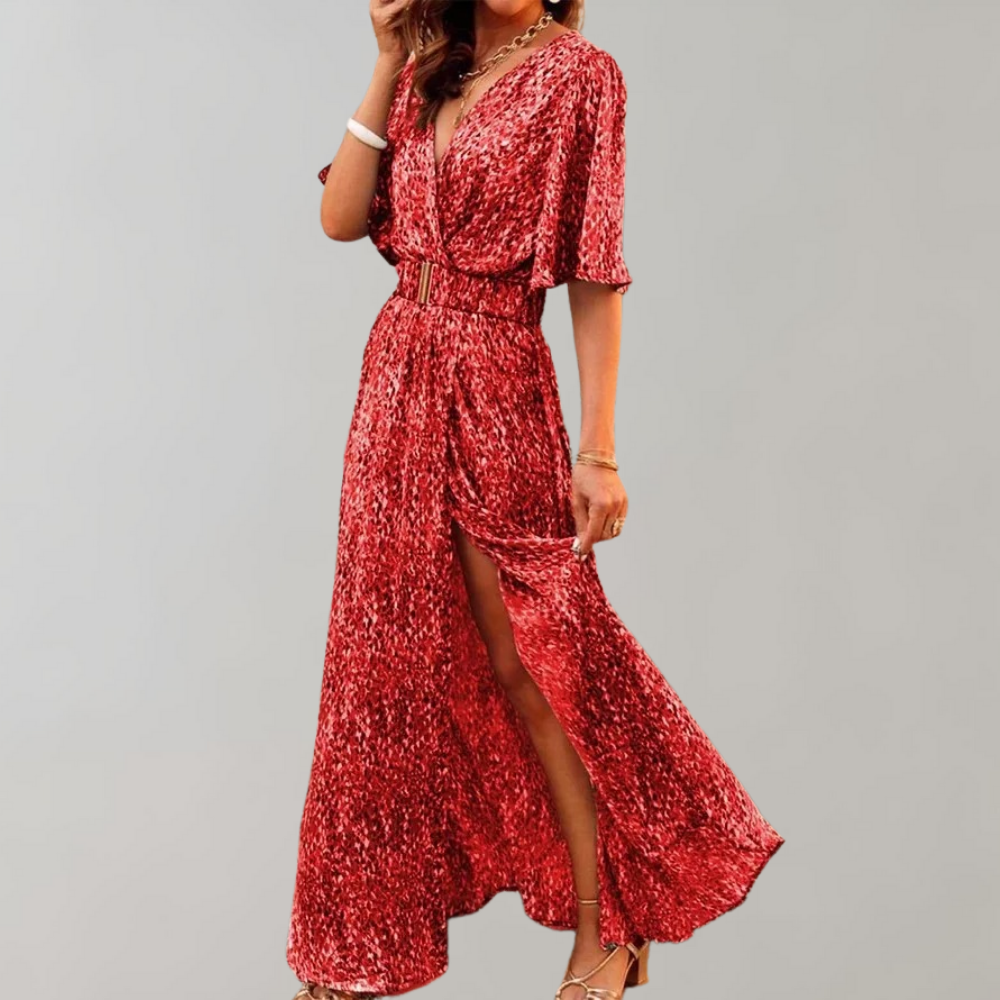 Nadia Exclusive Maxi Wrap Summer Dress Elevated Occasion Wear