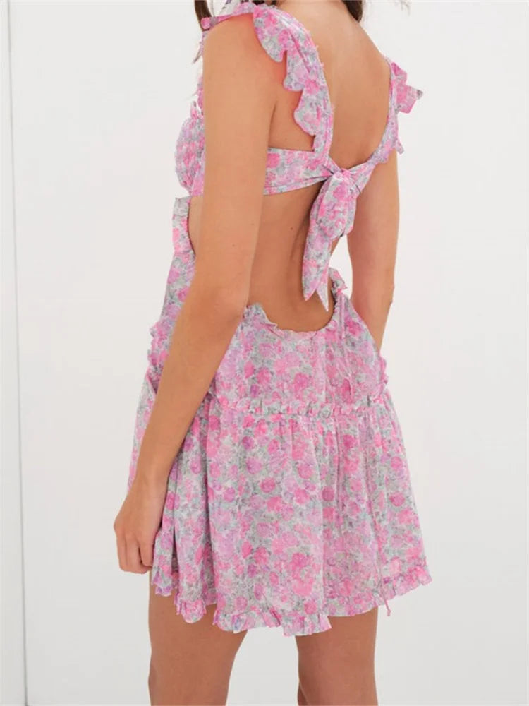 3D Exquisite Flowers Patchwork Mini Dresses