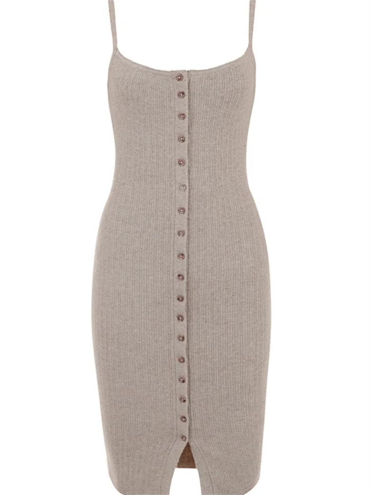 Knitted tylish Low Cut Pencil Mini Dresses