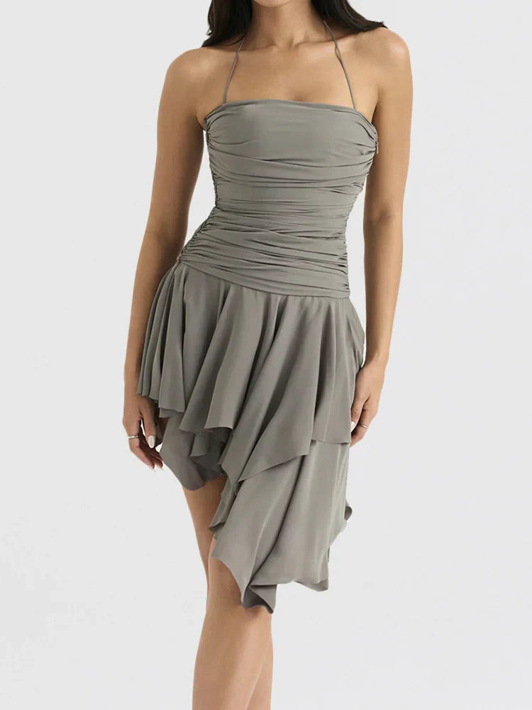 Off Y2K Shoulder Summer Irregular Hem Mini Dresses