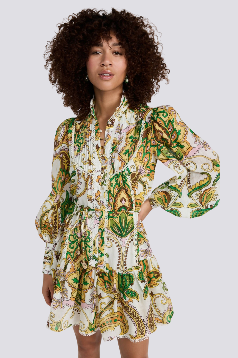 Premium Xiomara Mini Dress with Balloon Sleeves and Ruffles Chic Silhouette Collection