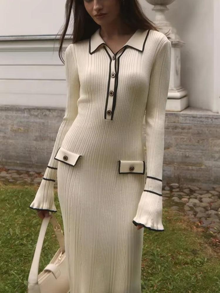 Traditional Ribbed Midi Dress