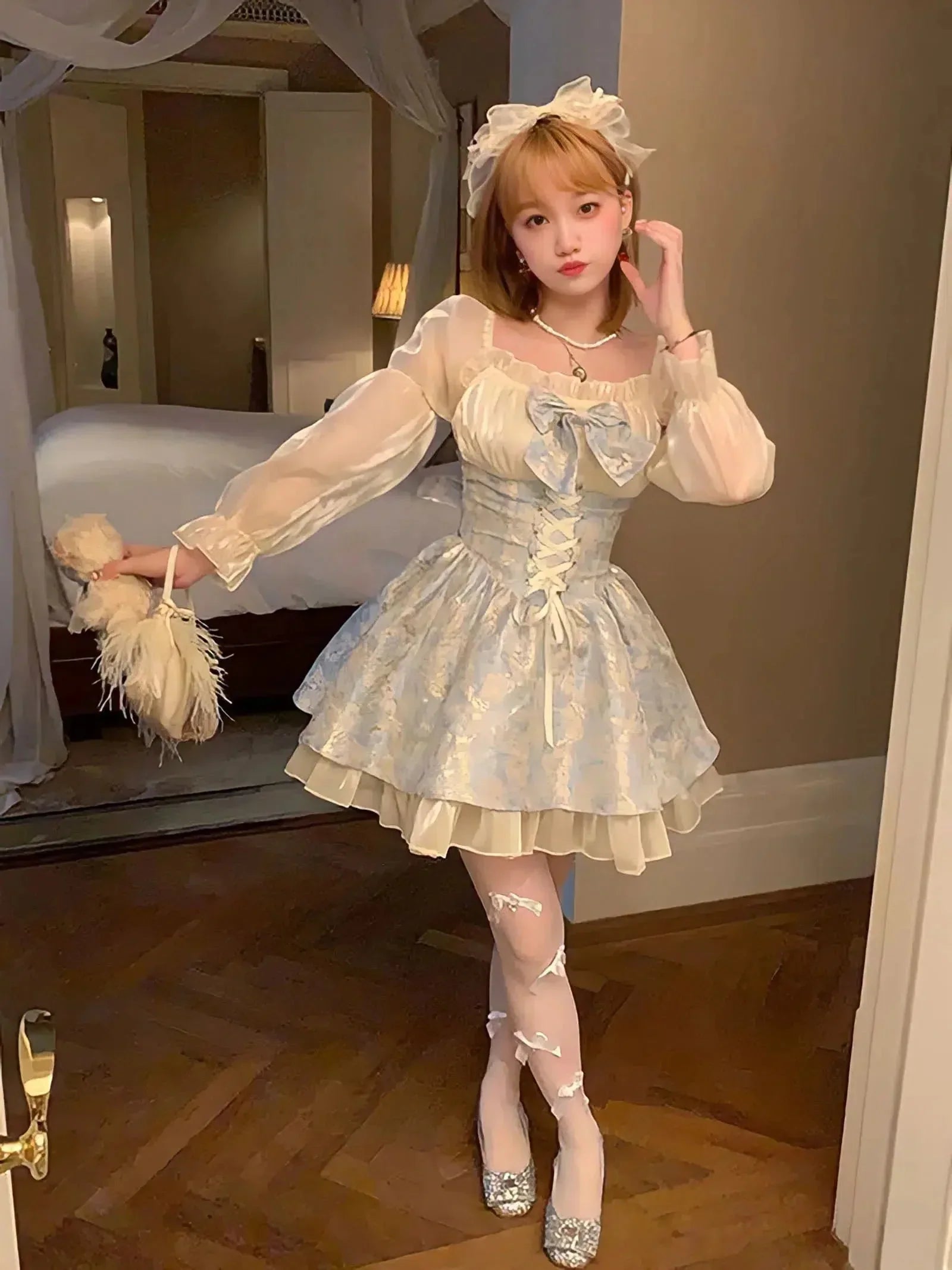 Bow Coquette Princess Mini Dress