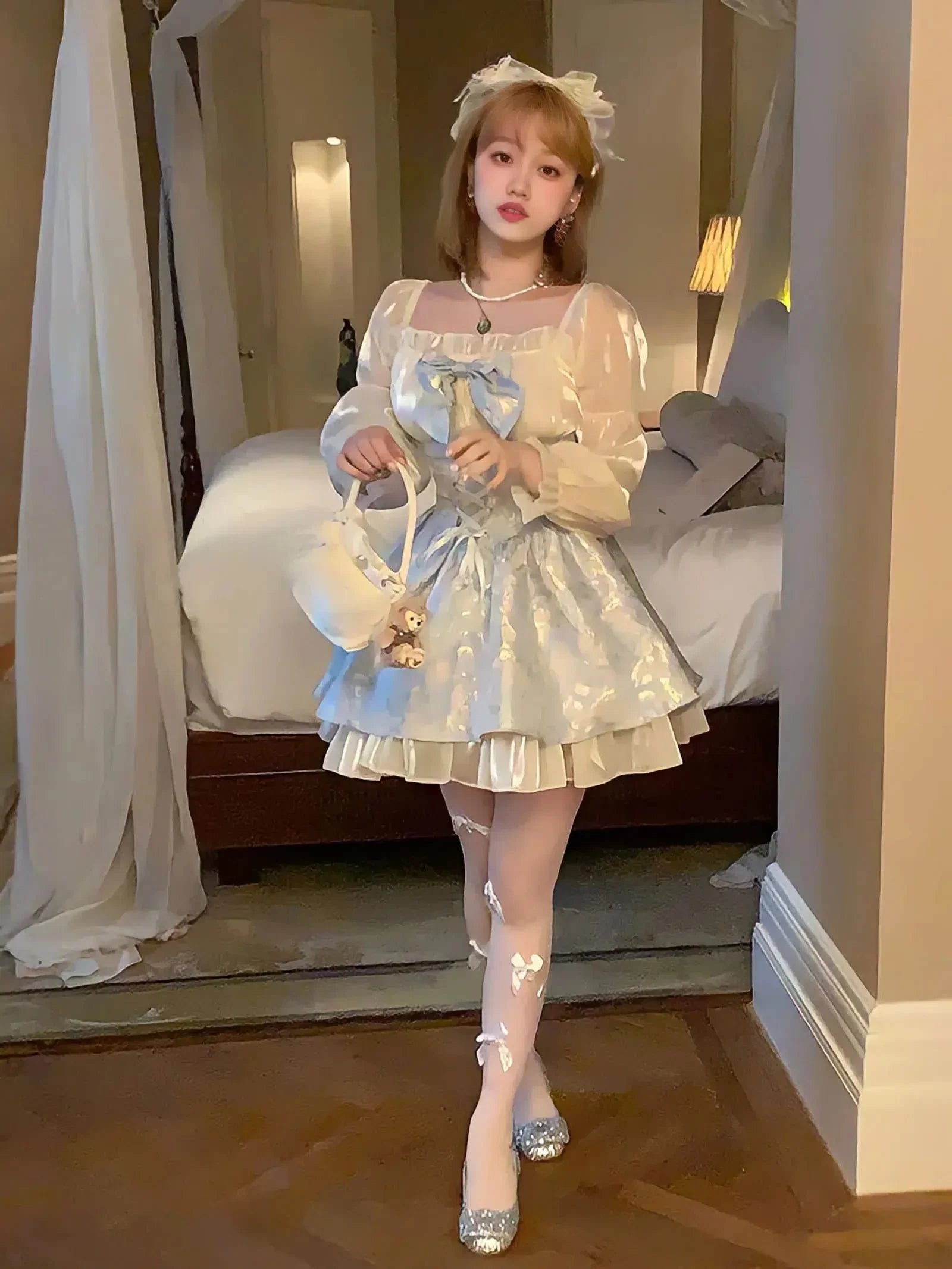 Bow Coquette Princess Mini Dress