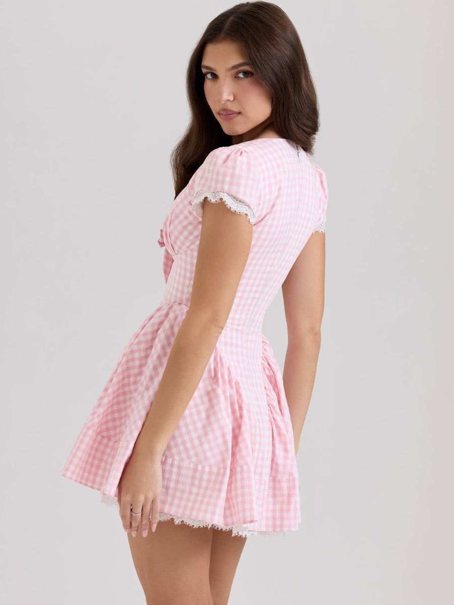 Gingham Coquette Mini Dress