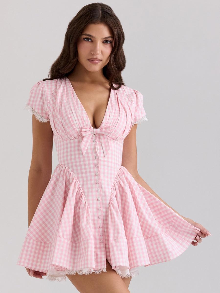 Gingham Coquette Mini Dress
