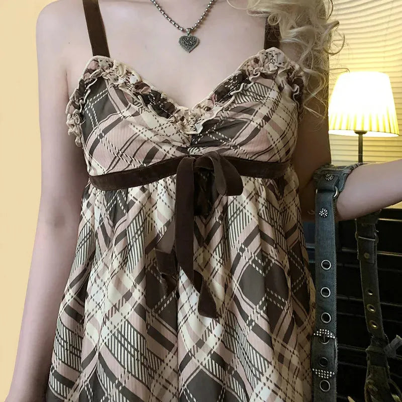 Plaid Coquette Mini Dress