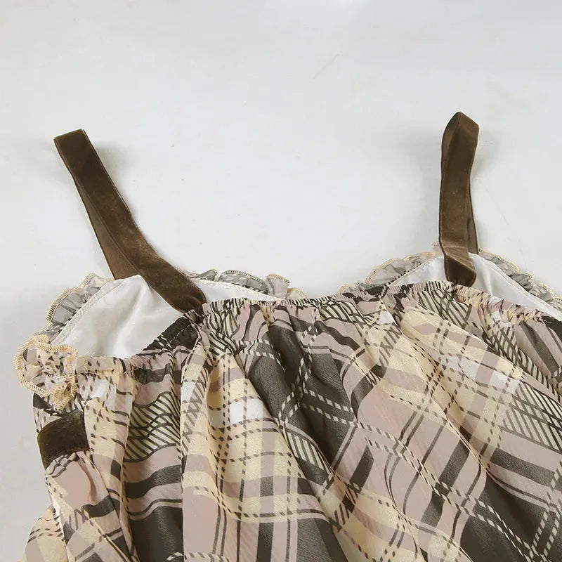 Plaid Coquette Mini Dress