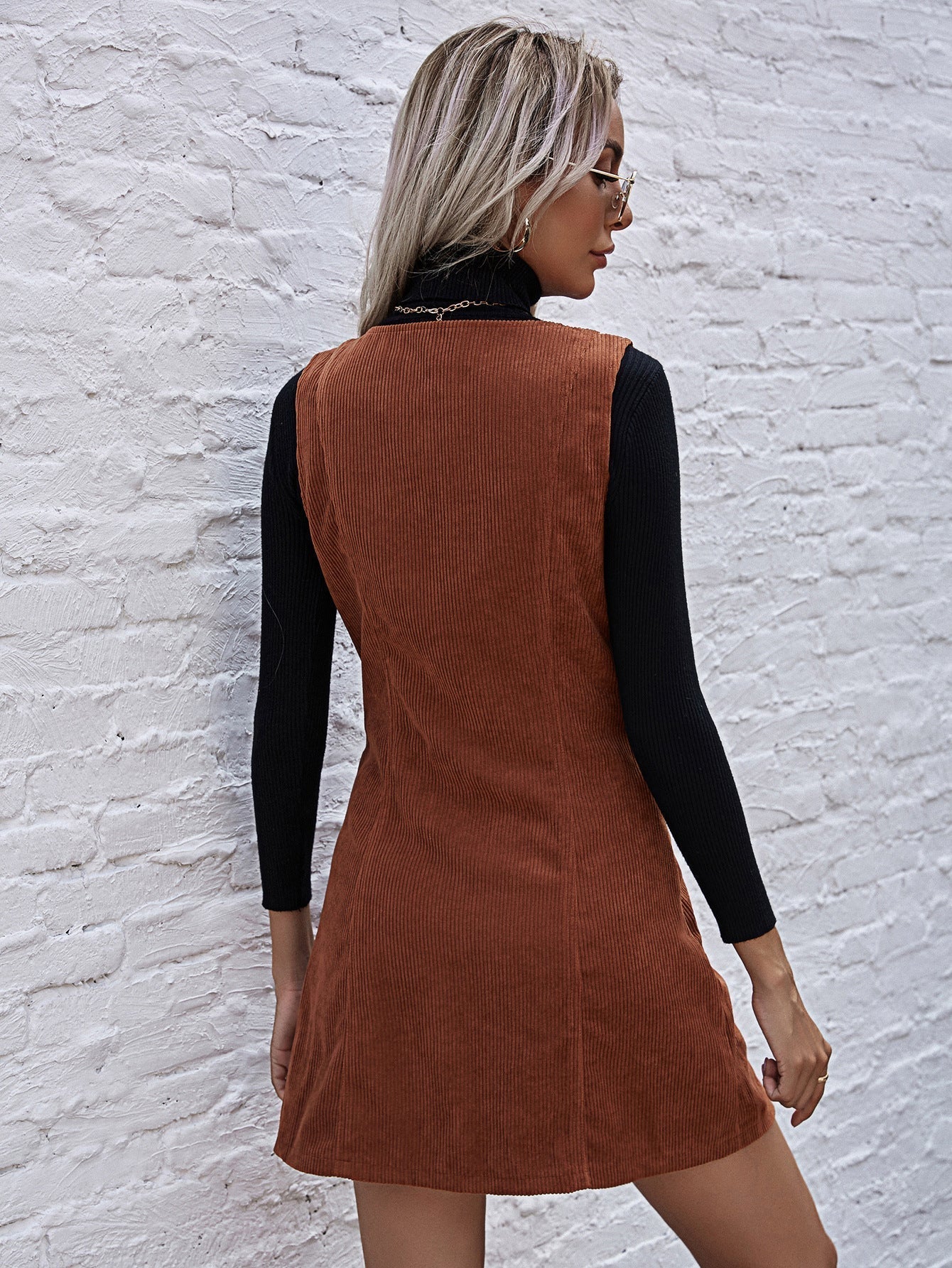 Overall Cord A line Dress