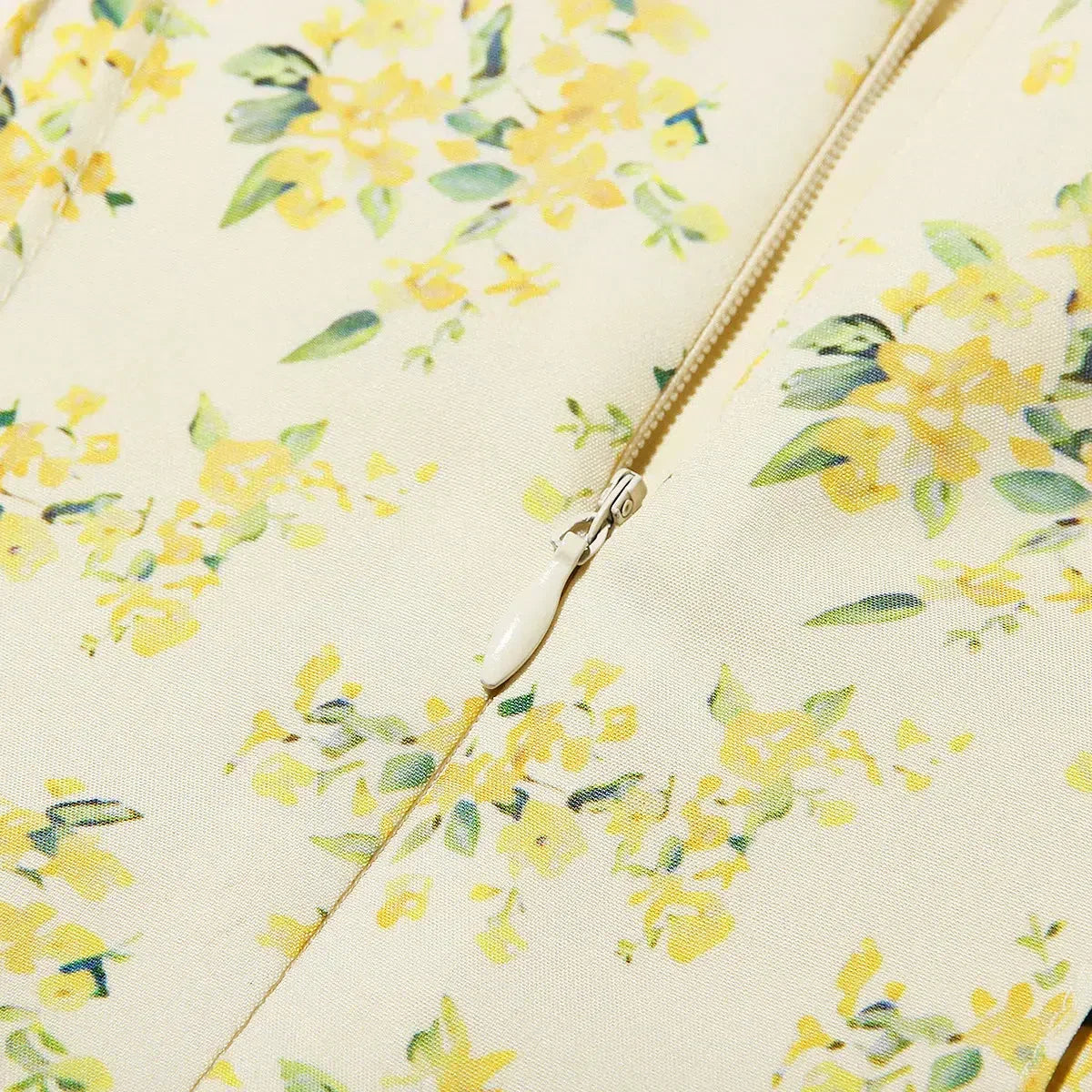 Cottagecore Botanical Plunge Neck Mini Dress