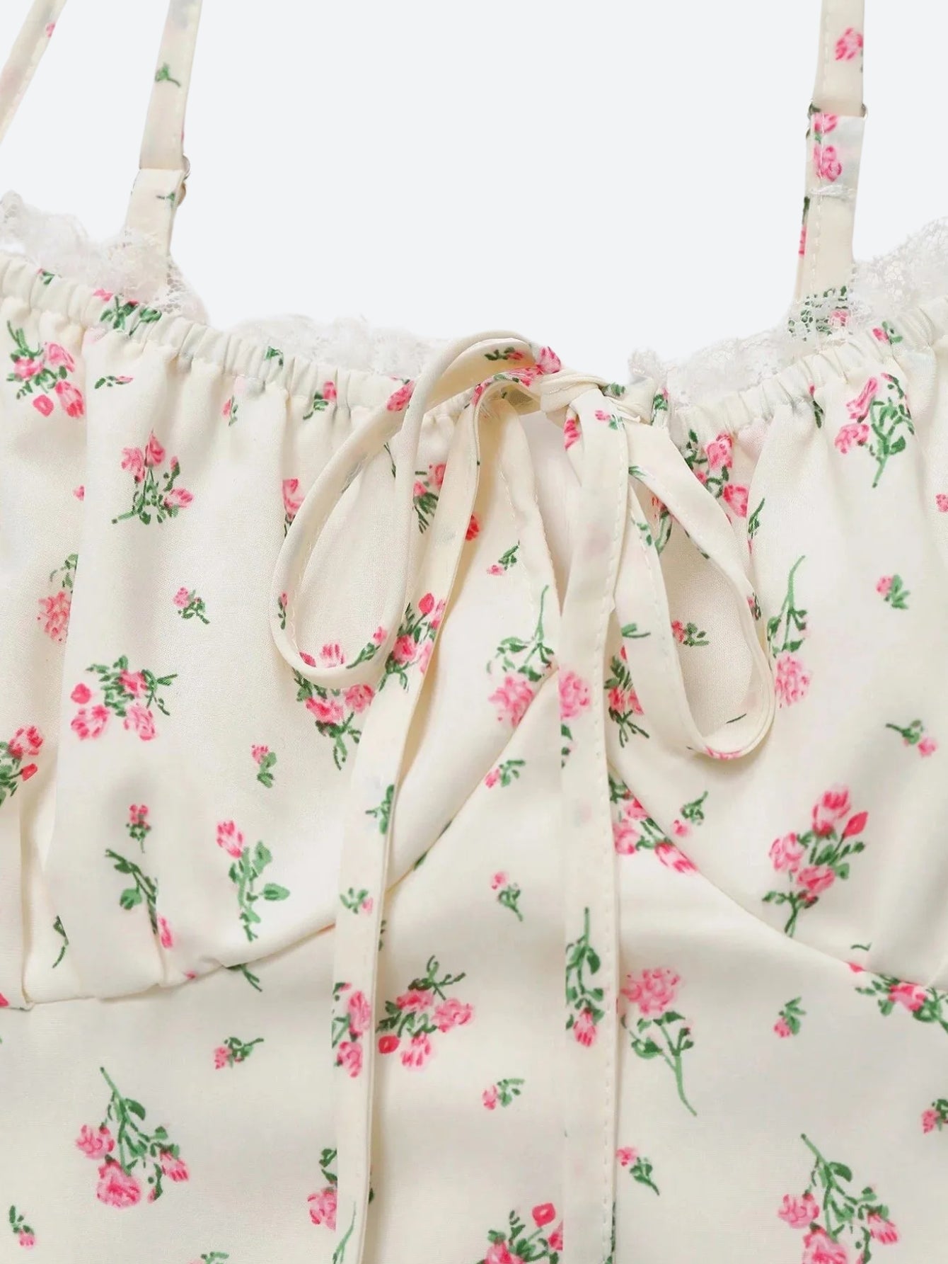 Cottagecore Botanical Ruched Mini Dress