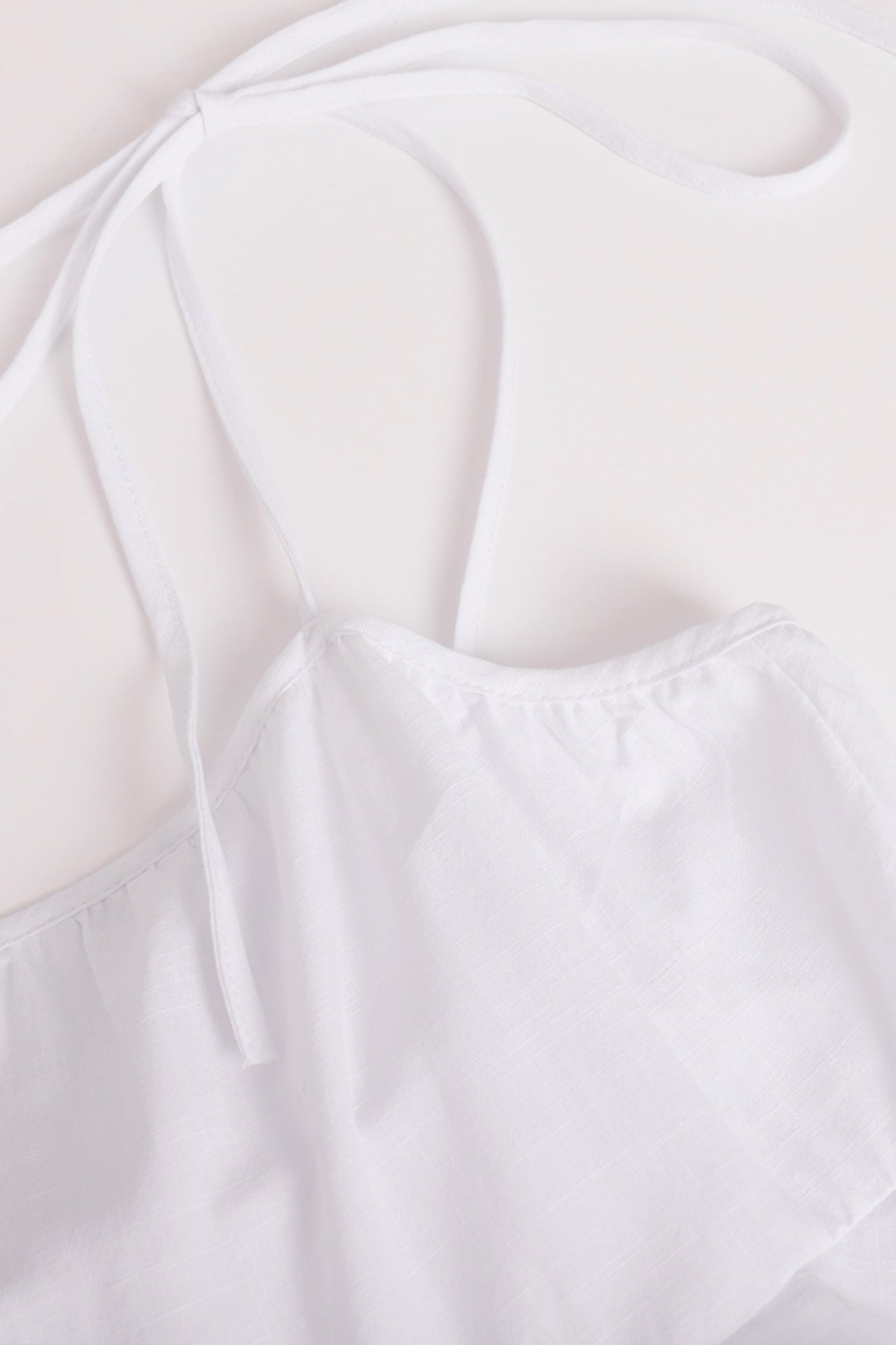 Tie-straps Cotton Tiered Cami Babydoll Dress