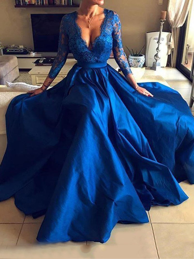 Kissnovaa - Deep V-Neck Woman Evening Dress