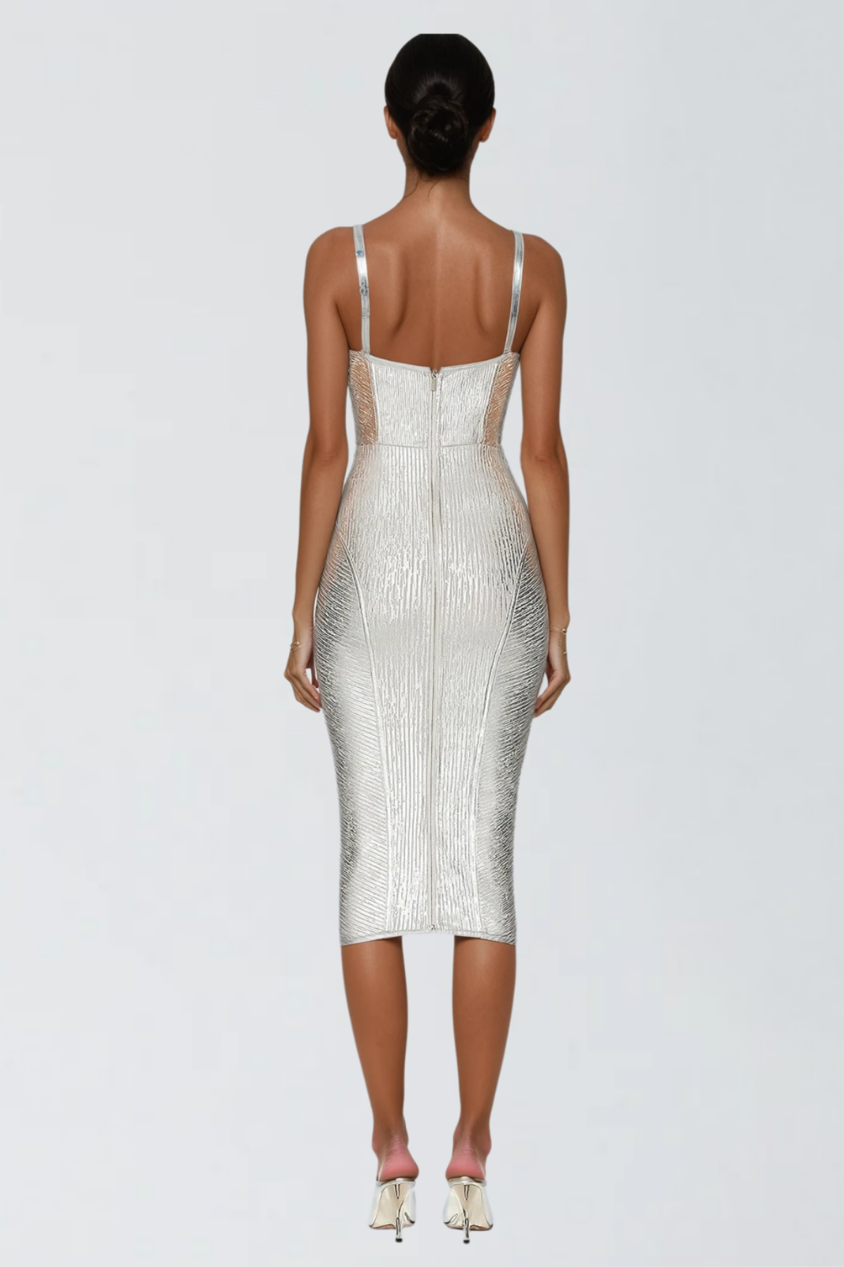 Metallic Doruk Bandage Midi Dress