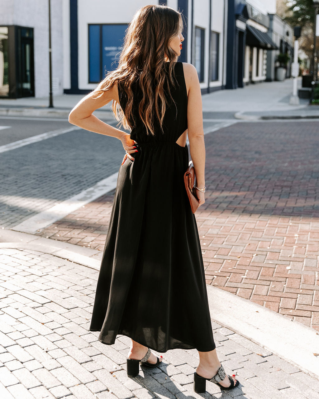 Breeze Bay Cutout Midi Dress Black