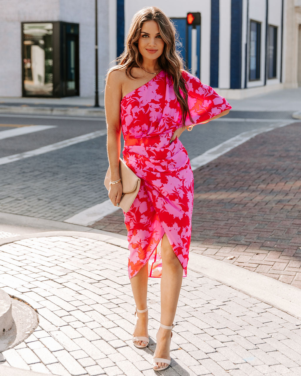 To Addicted Love One Shoulder Midi Dress