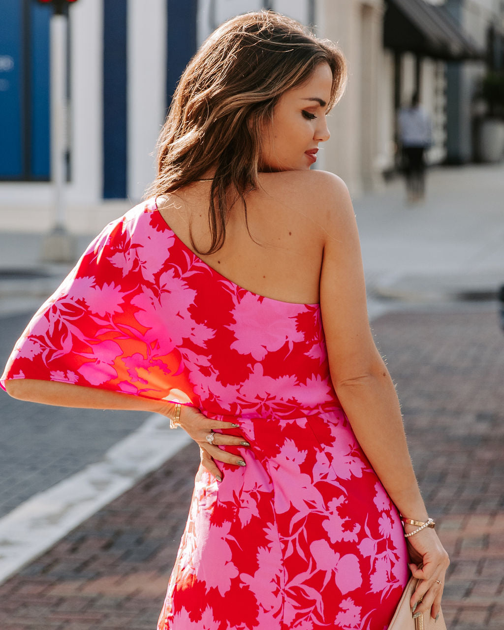 To Addicted Love One Shoulder Midi Dress