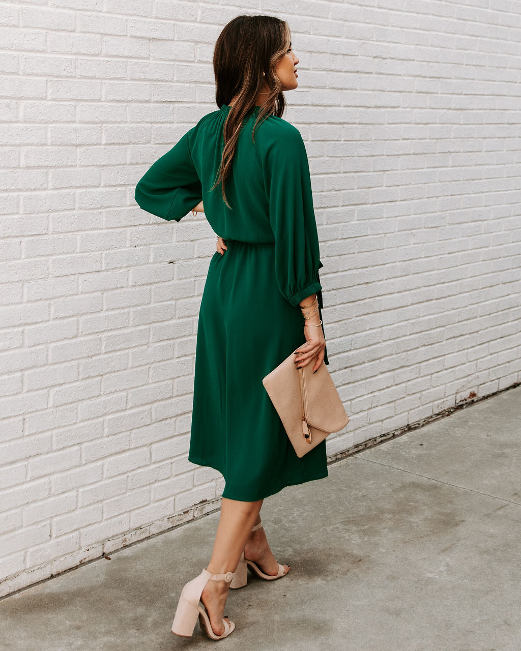 Tie Woodhaven Midi Dress Hunter Green