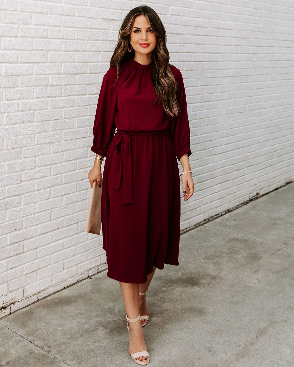 Tie Woodhaven Midi Dress Wine
