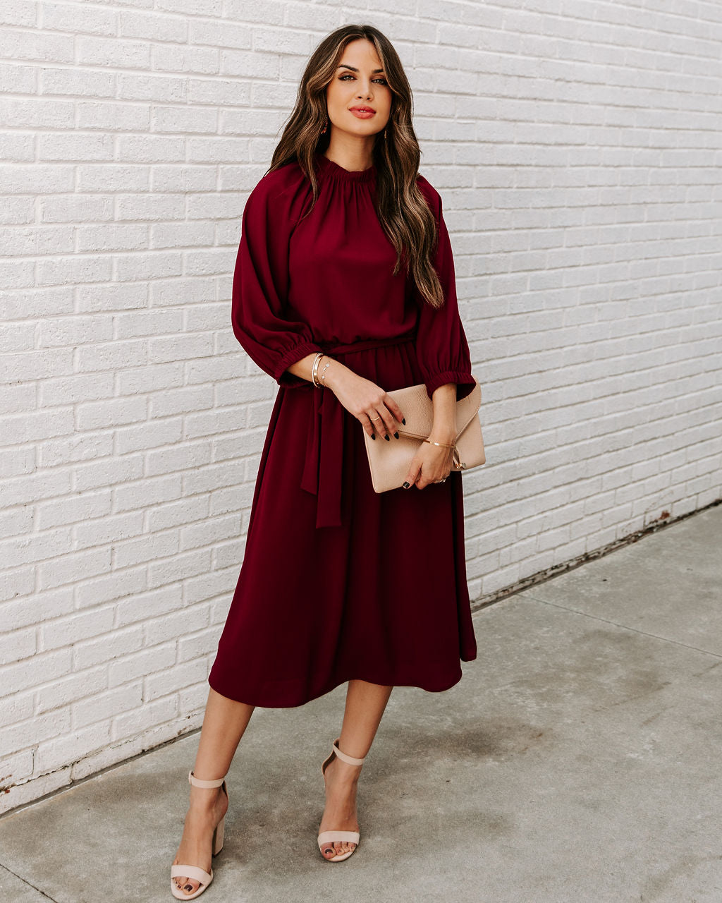Tie Woodhaven Midi Dress Wine