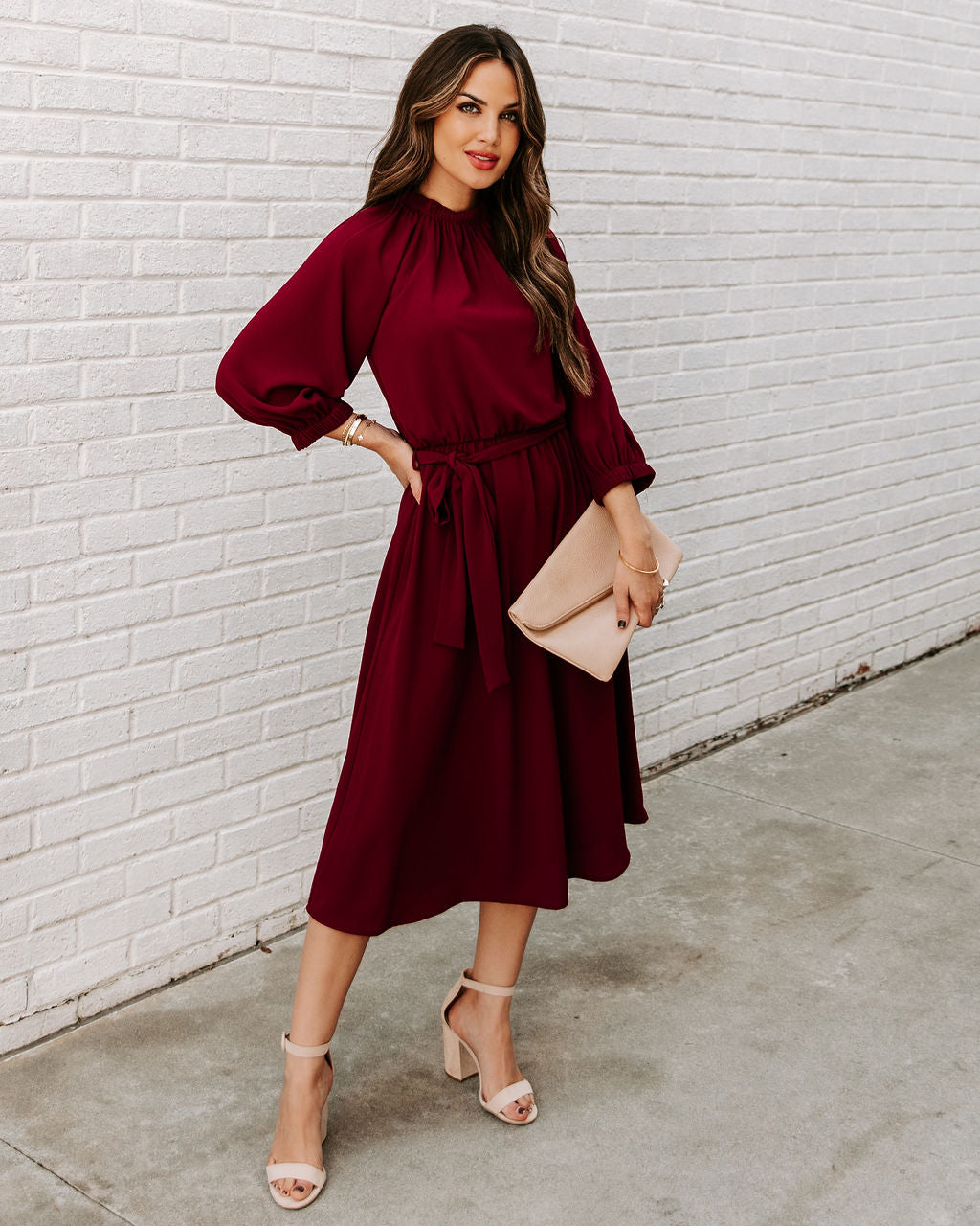 Tie Woodhaven Midi Dress Wine