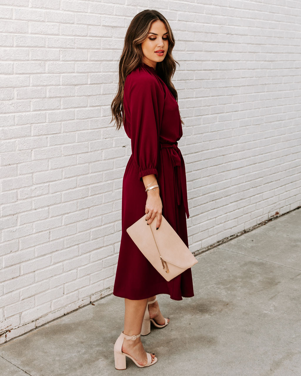 Tie Woodhaven Midi Dress Wine