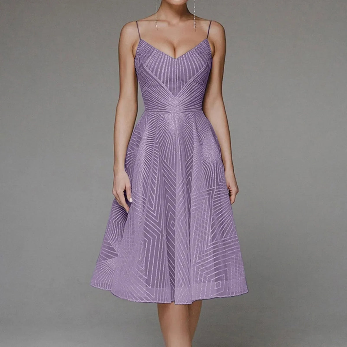 Sophisticated Luxury Long Formal Party Midi Dress