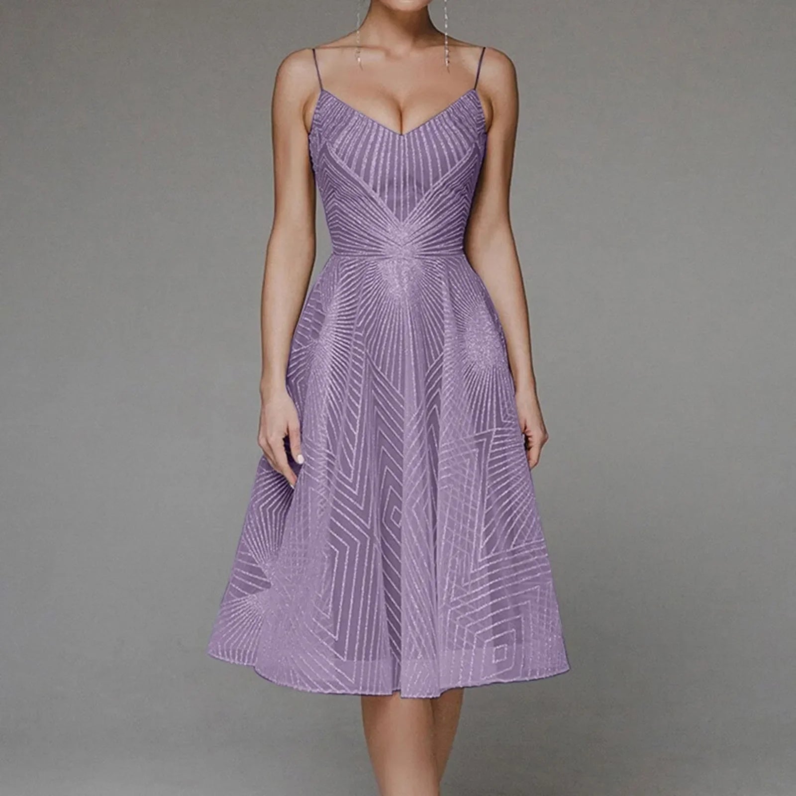 Sophisticated Luxury Long Formal Party Midi Dress
