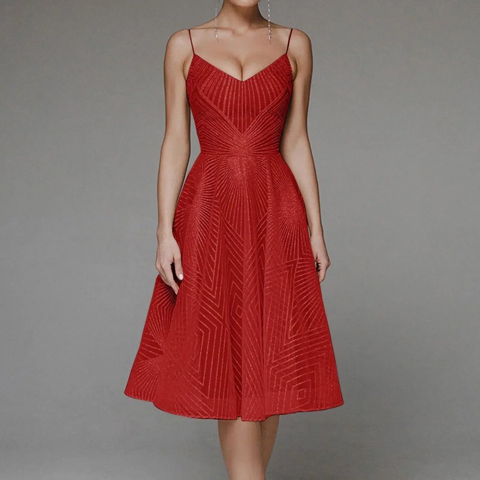 Sophisticated Luxury Long Formal Party Midi Dress