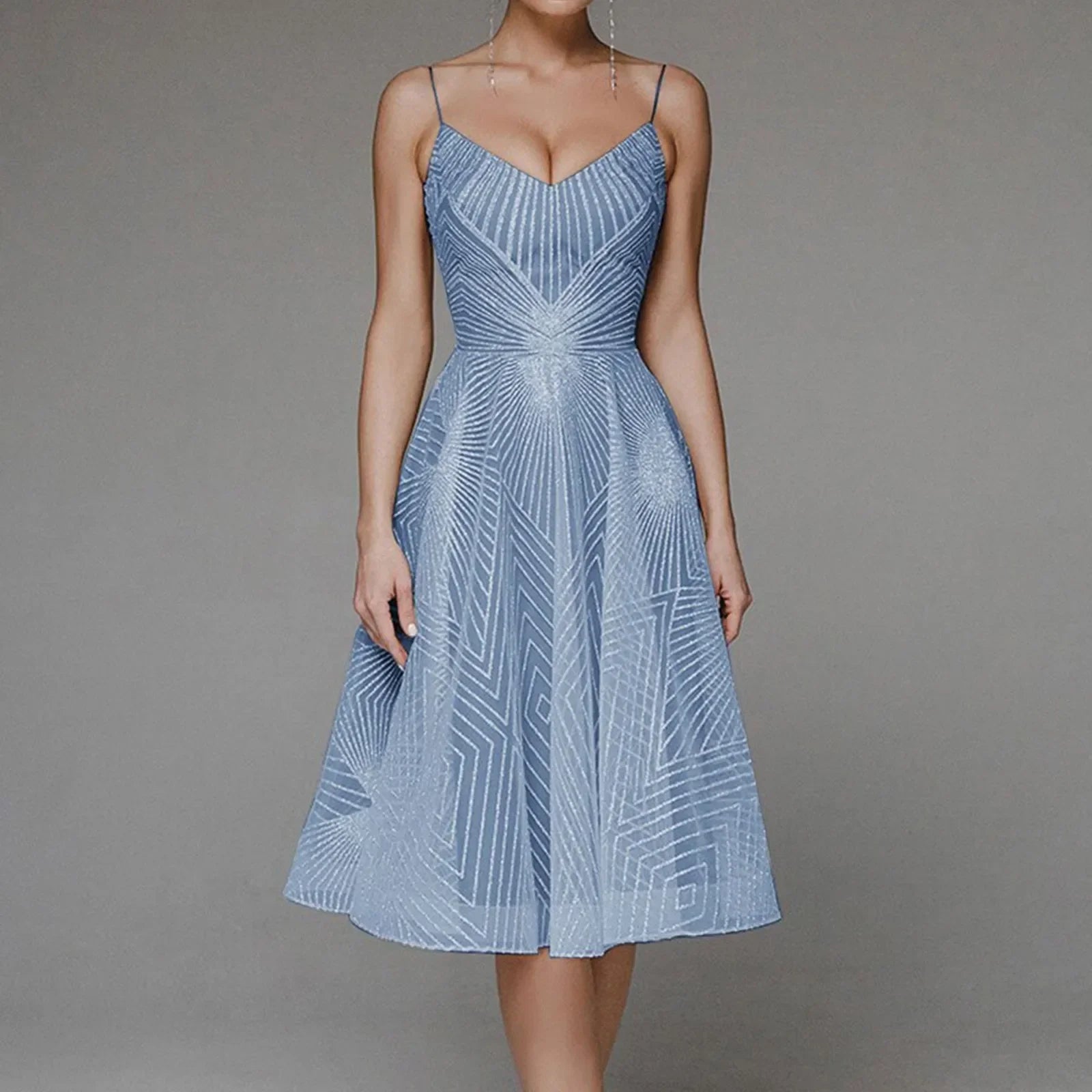 Sophisticated Luxury Long Formal Party Midi Dress