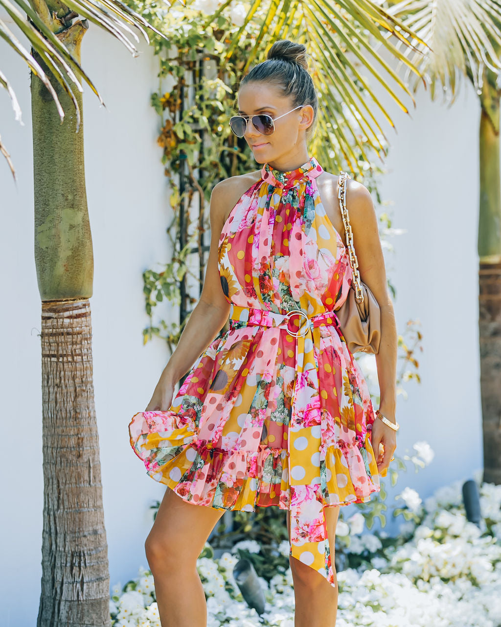 Mix Janan Print Belted Button Down Dress FINAL