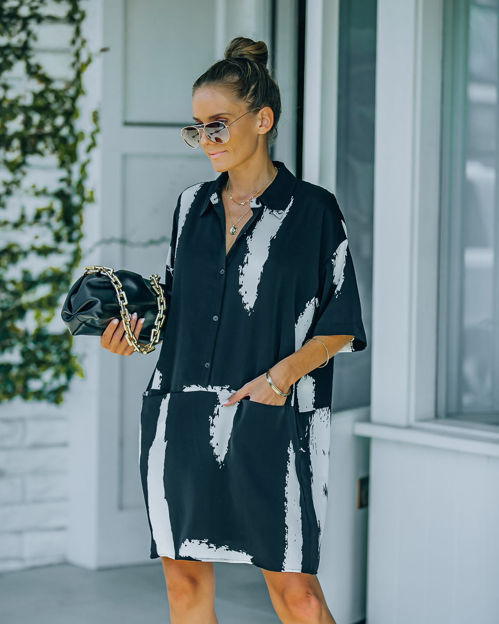 Pocketed Raelynn Button Down Shirt Dress FINAL
