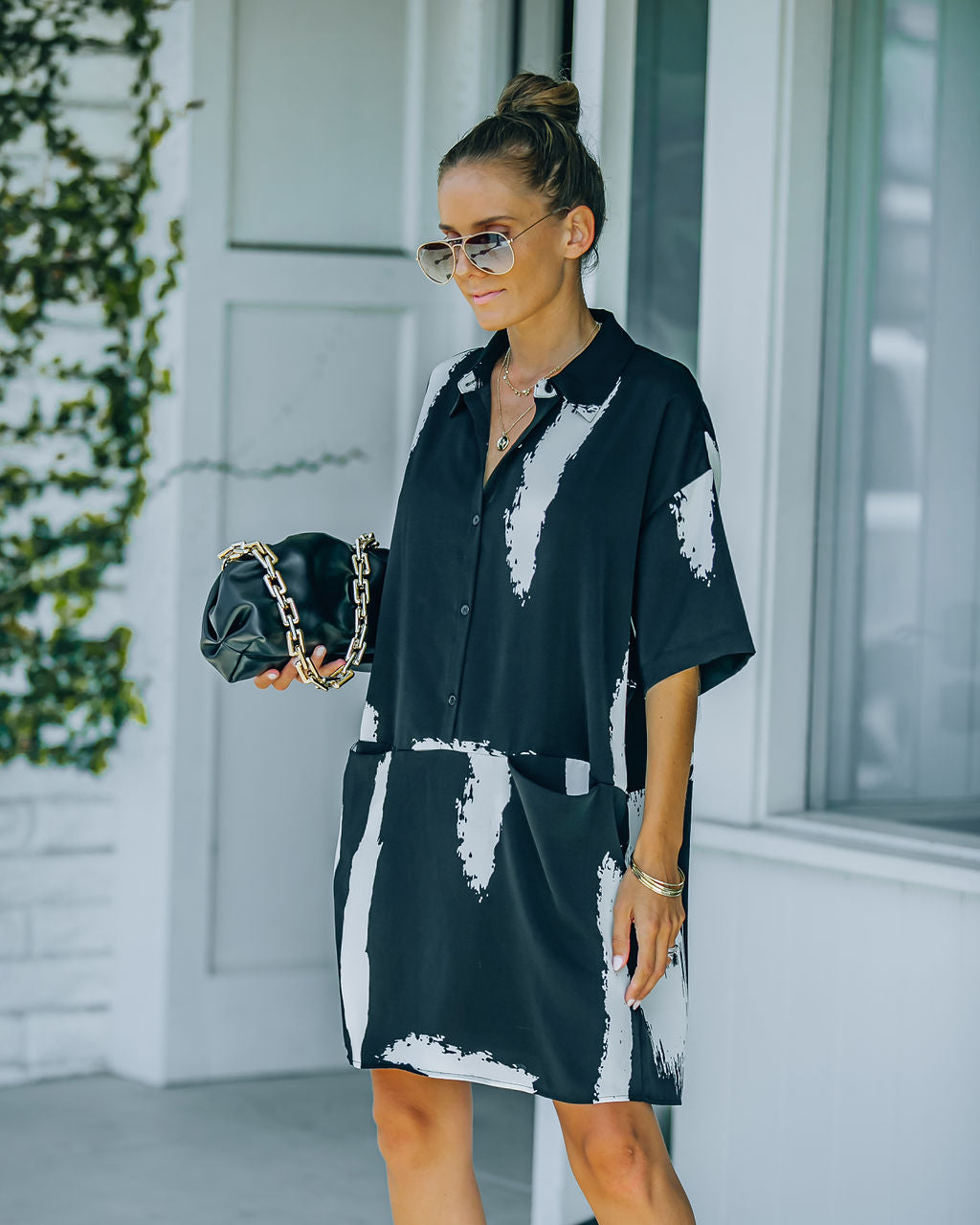 Pocketed Raelynn Button Down Shirt Dress FINAL